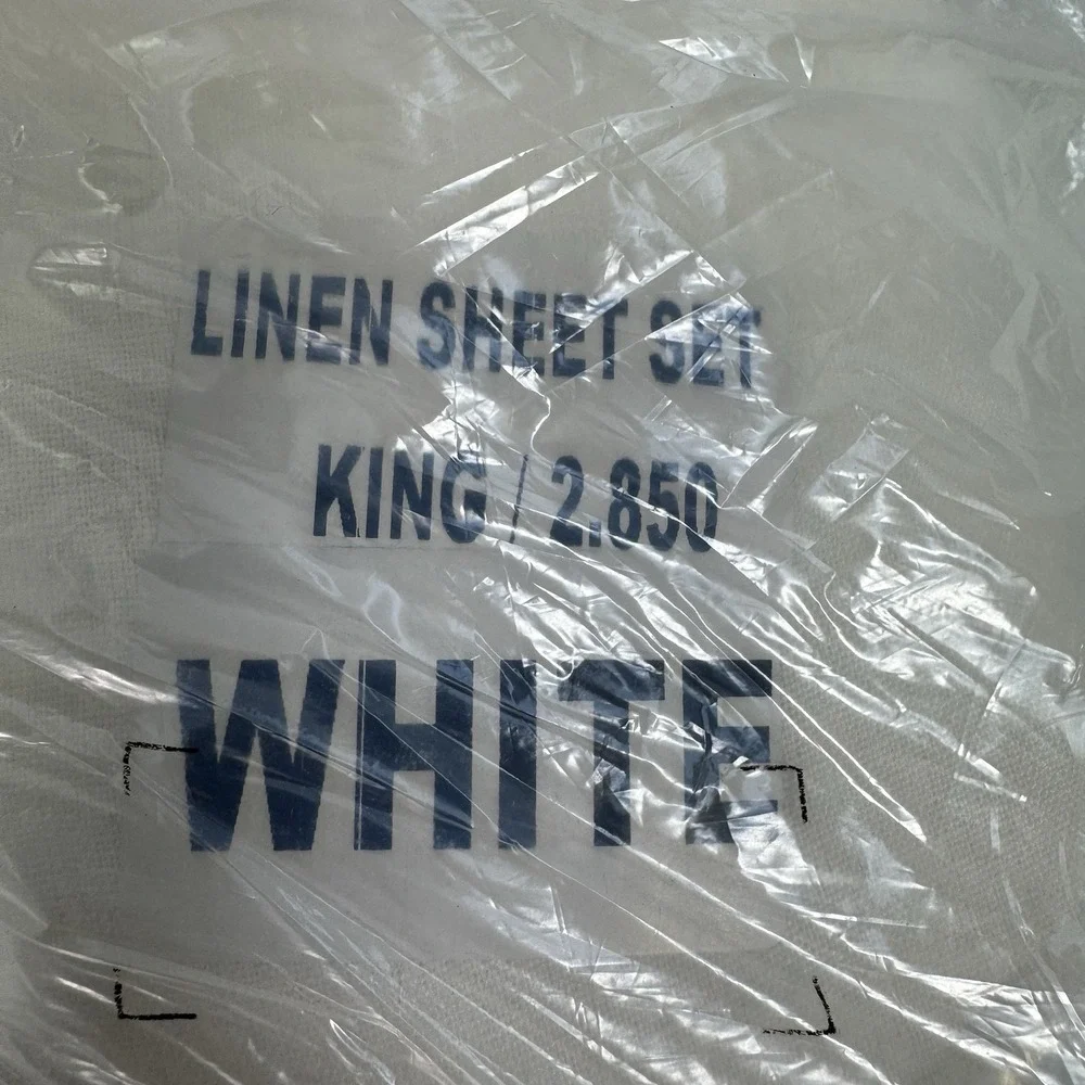 NWT Quince European Linen Sheet Set Including Flat Sheet, King, White
